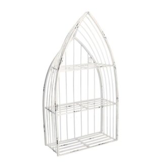 Mensola metallo bianco 3 piani cm29x12h55