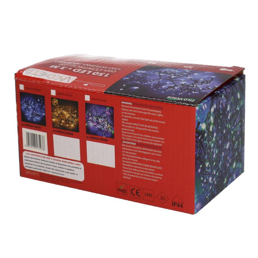 Luce filo 150 led bianco freddo controller cm300 al. fissa uso esterno - immagine 3