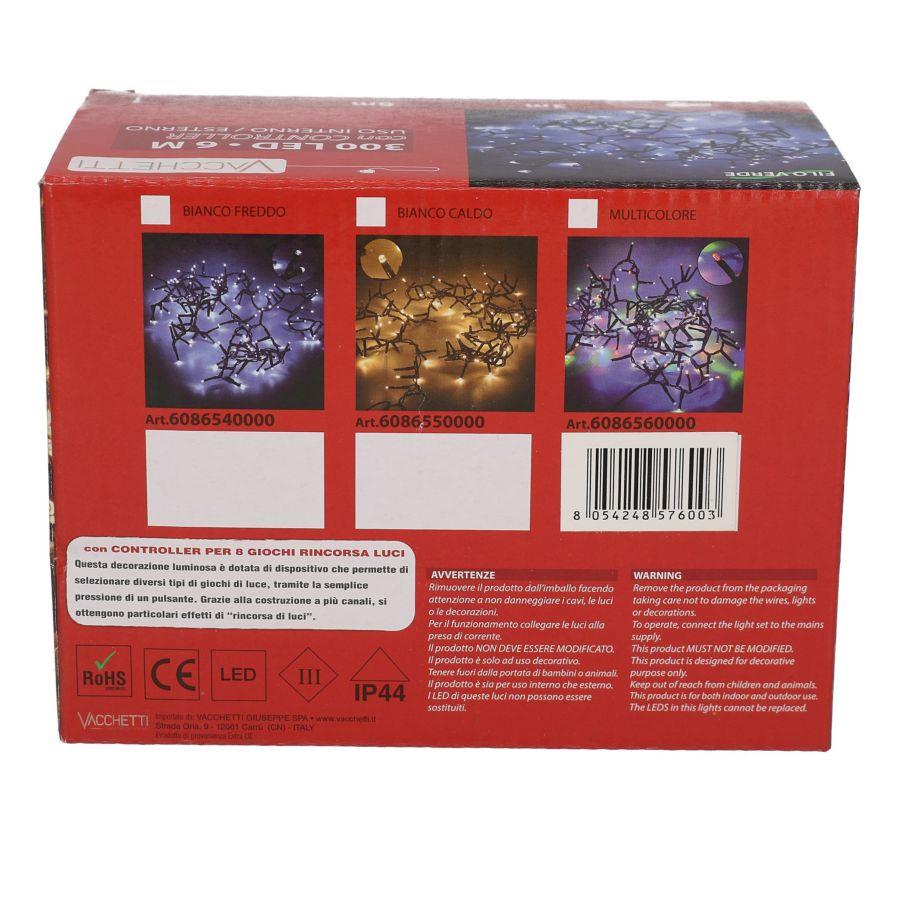 Luce filo 300 led multicolore controller cm600 al. fissa uso esterno - immagine 4