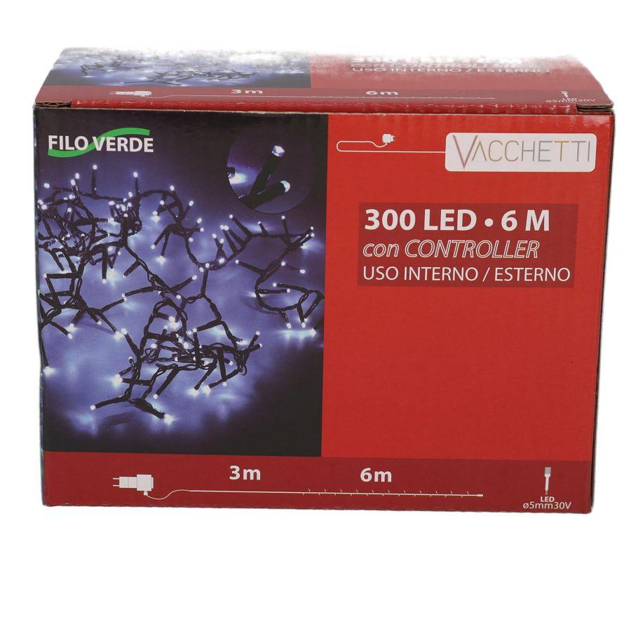 Luce filo 300 led multicolore controller cm600 al. fissa uso esterno - immagine 5