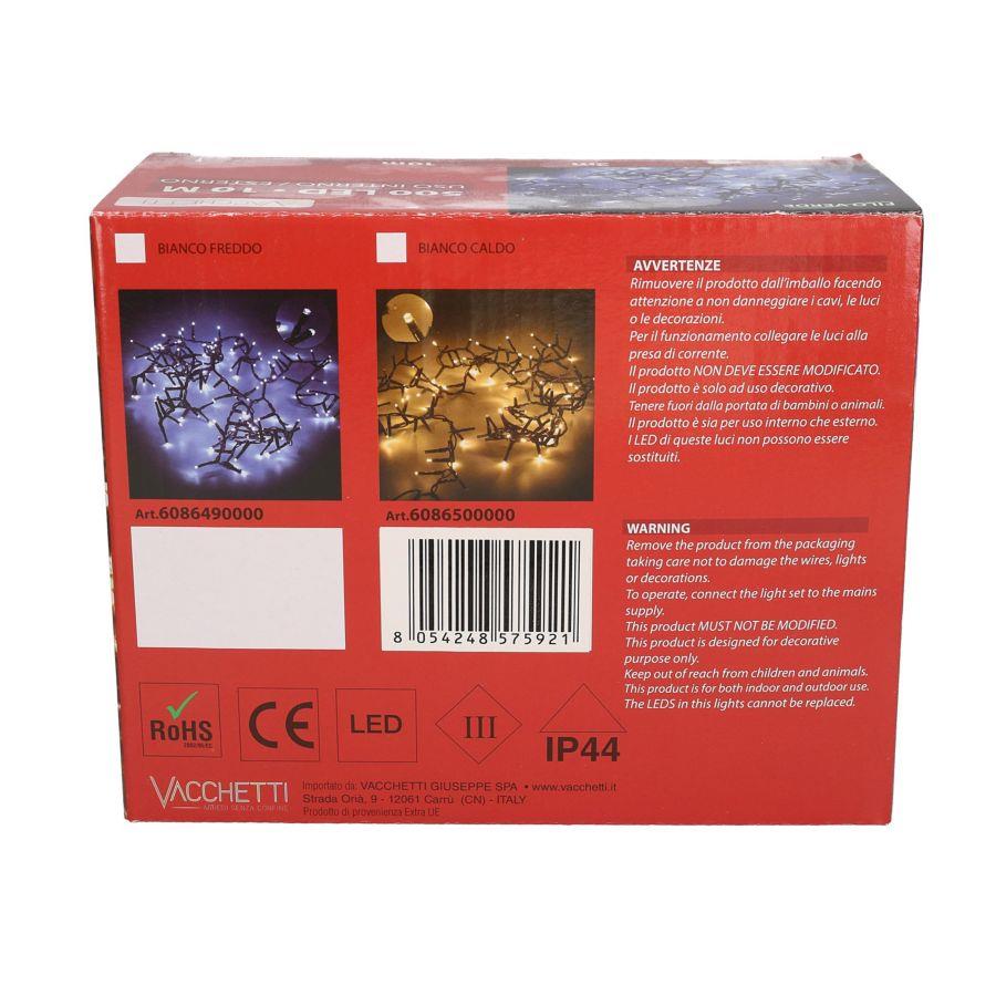 Luce filo 500 led bianco caldo luce fissa cm1000 al. fissa uso esterno - immagine 3