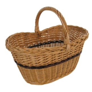 Cesto vimini europeo svasato c/treccia cm39x23h22/32