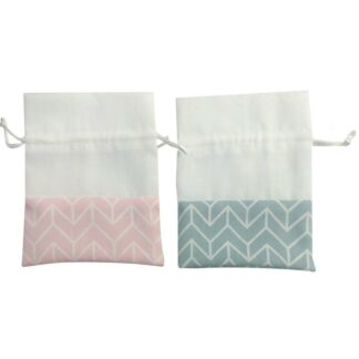 Sacchetto tessuto bianco rosa verde 2 assortiti cm10x13