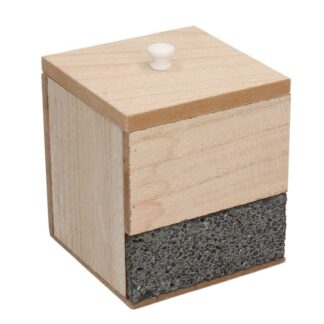 Scatola portathe legno ardesia teia quadro cm10x10h11/12