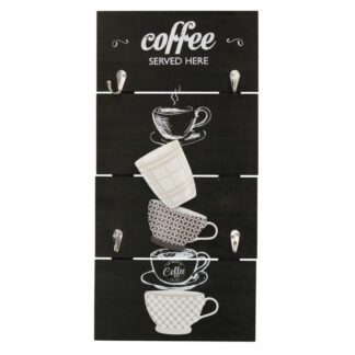 Portachiavi legno nero coffee rettangolare 4p cm22x44,5x1