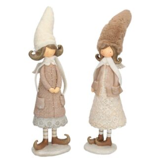 Statua resina bambina bianco rosa 2 assortiti cm9x8h12