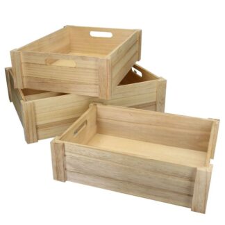 Cassetto legno 1-3 naturale rettangolare cm44x32,5h12