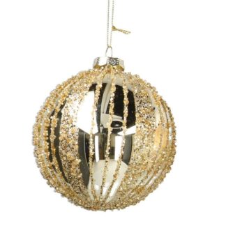 Sfera vetro oro glitter cmø10 con espositore