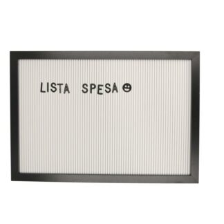 Lavagna cornice nera legno con lettere inseribili rettangolare cm33x47x2