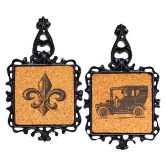 Sottopentola ghisa giglio e auto 2 assortiti rettangolare cm22x2h13,5