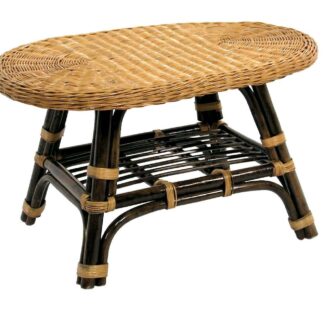 Tavolino lucrezia noce naturale ovale cm74x52h45