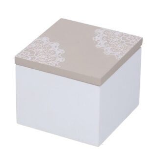 Scatola legno bianco mandala quadro cm7x7h6