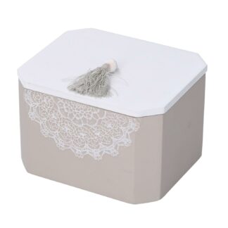 Scatola legno bianco mandala rettangolare cm8x9,5h6,5