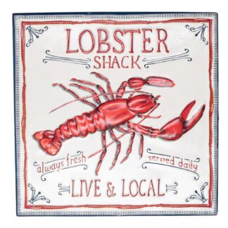 Quadro metallo mare aragosta cm41,5x41,5x0,2