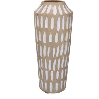 Vaso ceramica sabbia bianco tondo cmø14h33