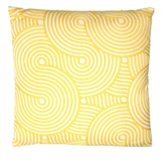 Cuscino tessuto cerchi giallo quadro cm45x45h10