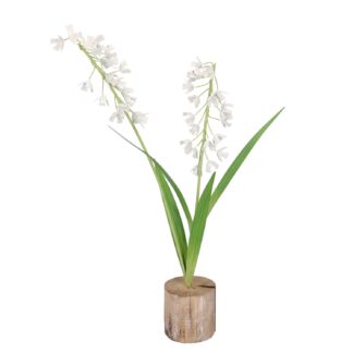 Fiore metallo bianco cm21x14h40