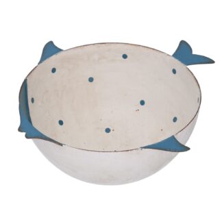 Svuotatasche metallo mare pesce bianco cm11x10,5h4,5