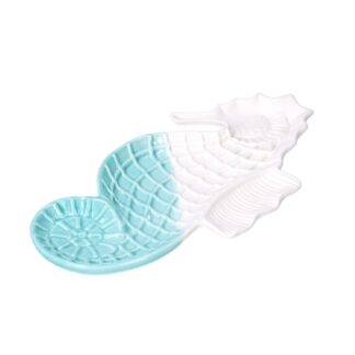 Svuotatasche cavalluccio marino ceramica mare verde acqua cm12,7x25,3x1,9