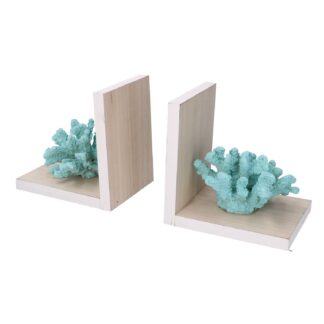 Reggilibri legno mare corallo azzurro cm32x6h12/16