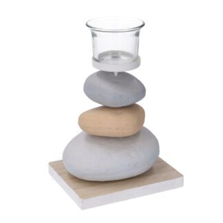 Portacandele legno mare 1 posto cm12,5x10h15/19