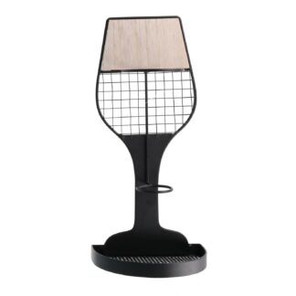 Portabottiglie metallo 1 posto nero cm17x11h36