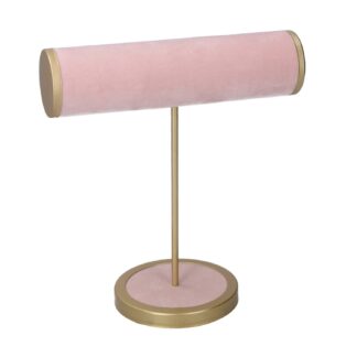 Portagioie metallo tubo rosa cm20x10h22