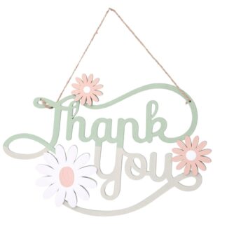 Targhetta legno con fiori cm19x29,5x0,7