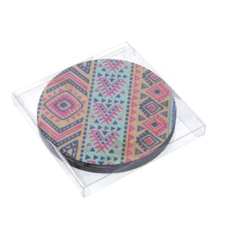 Sottopentola legno confezione 4 pezzi arancione tondo cmø18h0,5