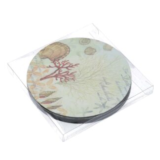 Sottopentola legno mare confezione 4 pezzi bianco tondo cmø18h0,5