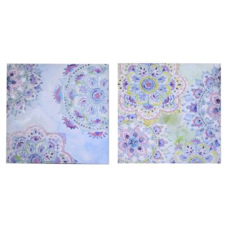 Quadro dipinto mandala 2 assortiti cm60x60x3