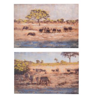 Quadro dipinto savana 2 assortiti cm60x90x3
