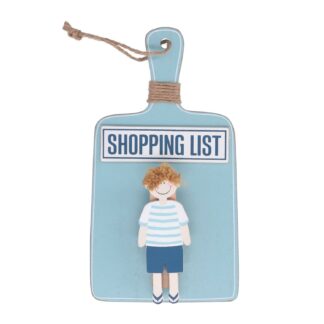 Portamemo legno bambino azzurro cm10,5x19,5/27x3