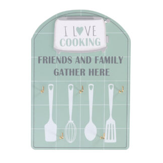 Portachiavi legno 5 posti verde cm13,7x19,5x2,5