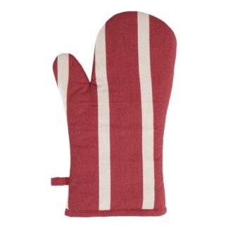 Guanto da cucina pop righe bordeaux crema cm18x32