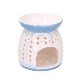 Bruciaessenze ceramica blu tondo cmø10,8h11,4