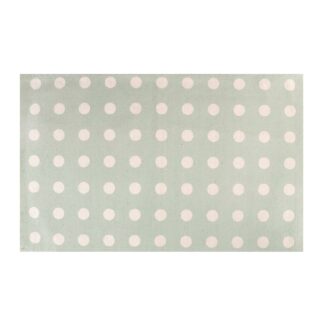 Tappetino cucina 60% cotone 40% poliestere pois verde acq antiscivolo cm50x80x1