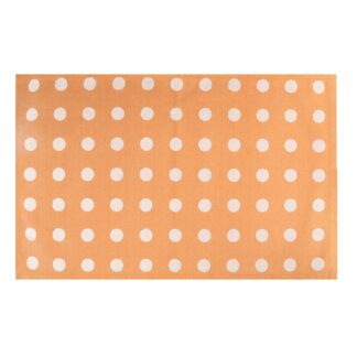 Tappetino cucina 60% cotone 40% poliestere pois arancione antiscivolo cm50x80x1