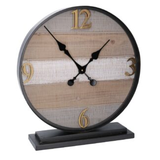 Orologio tavolo legno metallo cm43,9x11,9h48