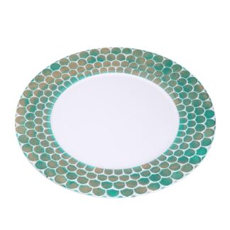 Sottopiatto plastica verde oro tondo cmø33h2