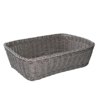 Cestina polyrattan grigio rettangolare cm36x26h10