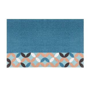 Tappetino cucina 60% cotone 40% poliestere optical blu antiscivolo cm50x80x1