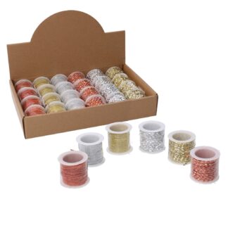 Nastro cordino multicolor 24 pezzi assortiti c/espositore cmø4h4