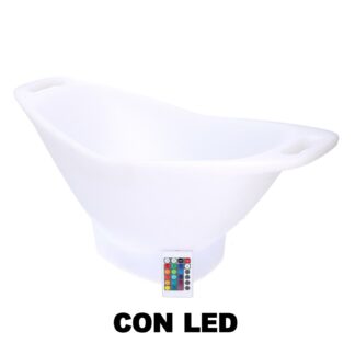 Lampada led plastica ricaricabile con portabottiglie multicolor ovale cm64x30h28