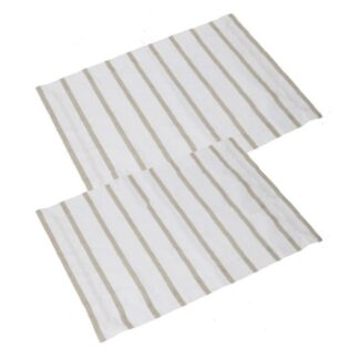 Tovaglietta flora stripe set 2 pezzi beige rettangolare cm33x45