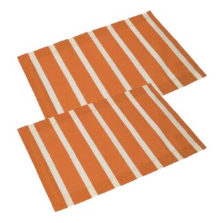 Tovaglietta pop righe set 2 pezzi arancione rettangolare cm33x45