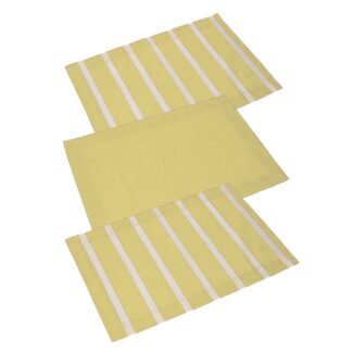 Canovaccio pop righe set 3 pezzi lime cm50x70