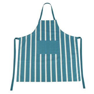 Grembiule pop righe blu petrolio cm80x90