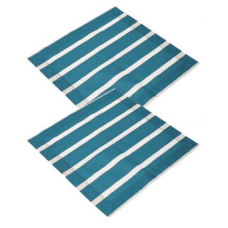 Tovagliolo pop righe set 2 pezzi blu petrolio quadro cm40x40