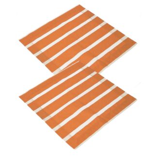 Tovagliolo pop righe set 2 pezzi arancione quadro cm40x40